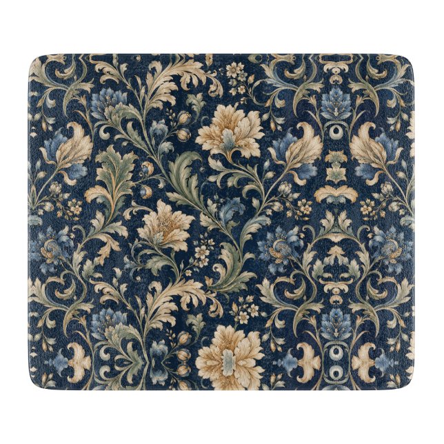 Elegant Flowing Botanical Flourish Cutting Board (Front)