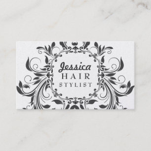 Elegant Flowing Hair Stylist Appointment Cards