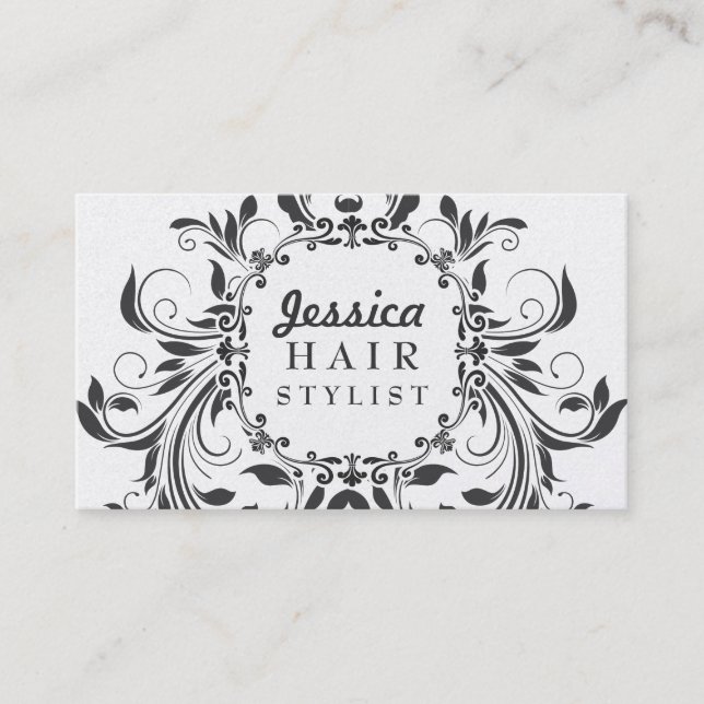 Elegant Flowing Hair Stylist Appointment Cards (Front)