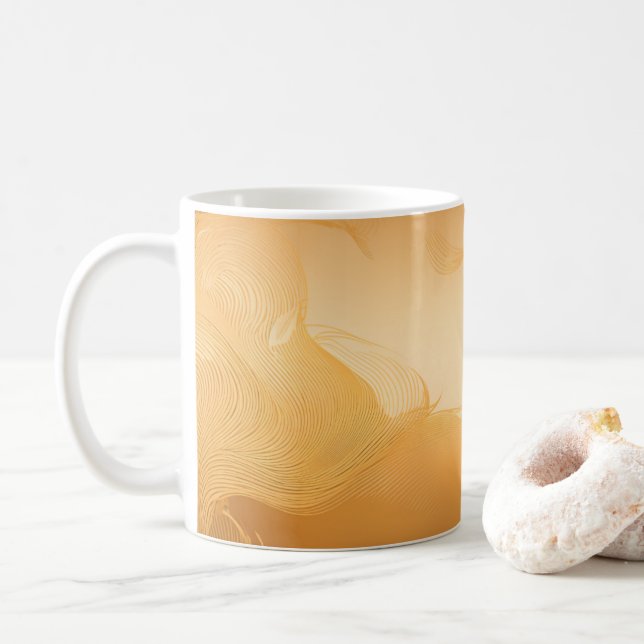 Elegant Flowing Pattern Design Mugs (With Donut)