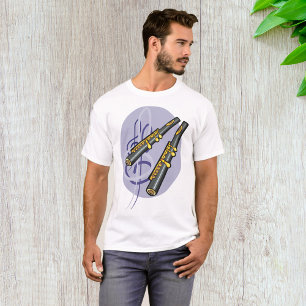 Elegant Flute Duet Music Musical Instrument   T-Shirt