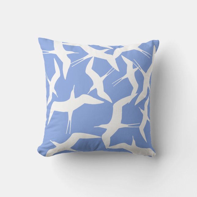 Elegant Flying Birds Pattern Cushion Pillow (Front)