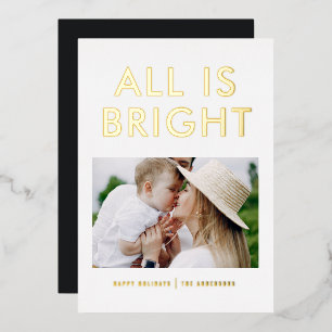 elegant foil 1 photo modern foil holiday card