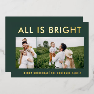 elegant foil 2 photo modern foil holiday card