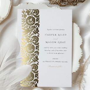 Elegant Foil Beige Ivory Wedding