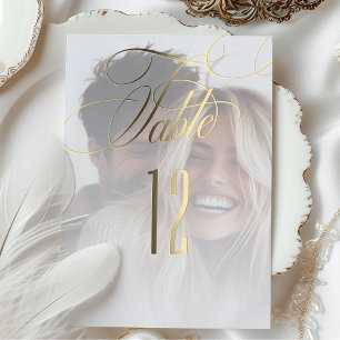Elegant Foil Calligraphy Wedding Table Number