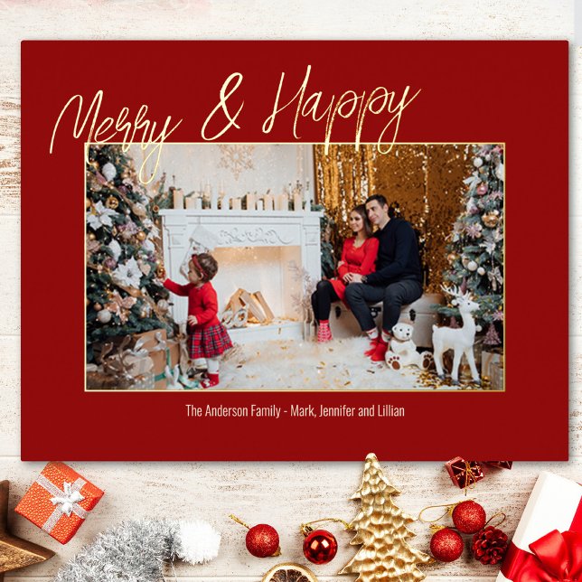 Elegant Foil Family Photo Card (Creator Uploaded)