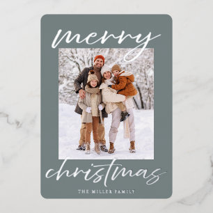 Elegant Foil Merry Christmas Photo Card