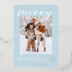 Elegant Foil Merry Christmas Photo Card