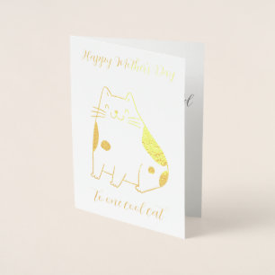 Elegant Foil Mother's Day Card Cool Cat
