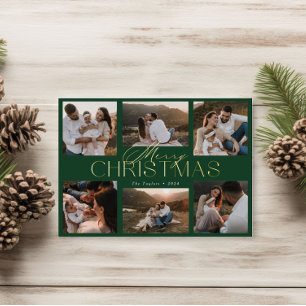 Elegant Foil-Pressed Christmas Card with Six-Photo