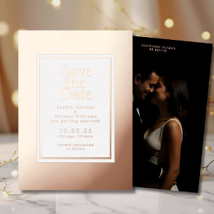 Elegant Foil Save the Date Template Photo Modern