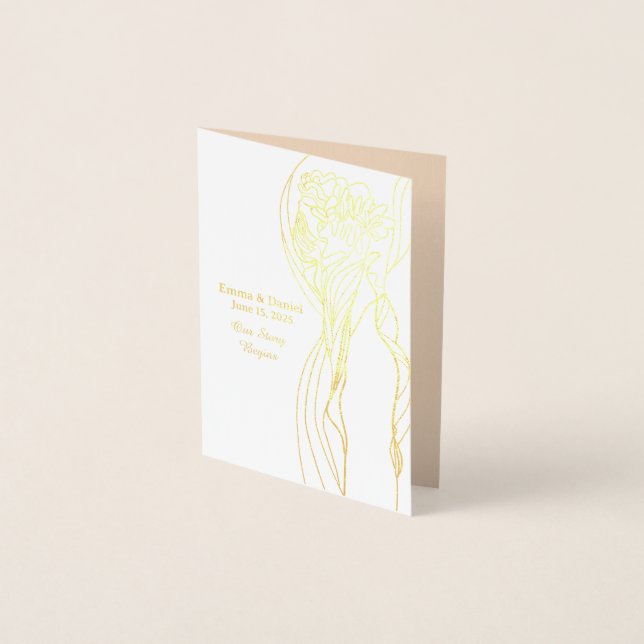 Elegant Foil Wedding Card (Front)
