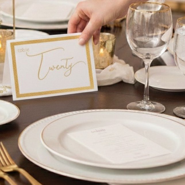 Elegant Foil Wedding Table Number Tent - TWENTY (Creator Uploaded)