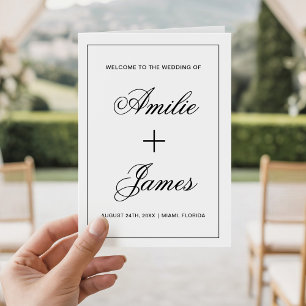 Elegant Foldable Wedding Party Program Timeline