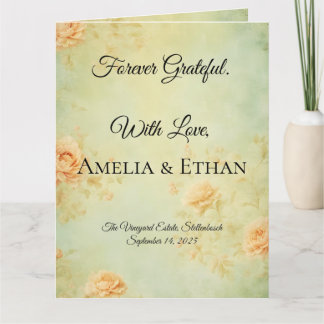 Elegant Folded Wedding Thank You Card