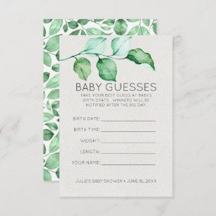 Elegant Foliage   Baby Shower Guessing Game Invitation