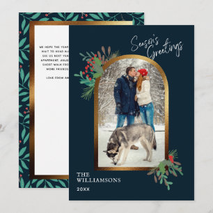 Elegant Foliage Custom Photo Season's Greetings Holiday Card