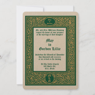 Elegant Foliage & Floral Border Wedding Invitation