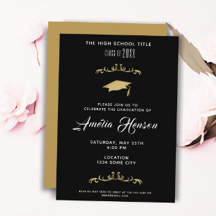 Elegant Foliage Graduate Photo Graduation Party Invitation