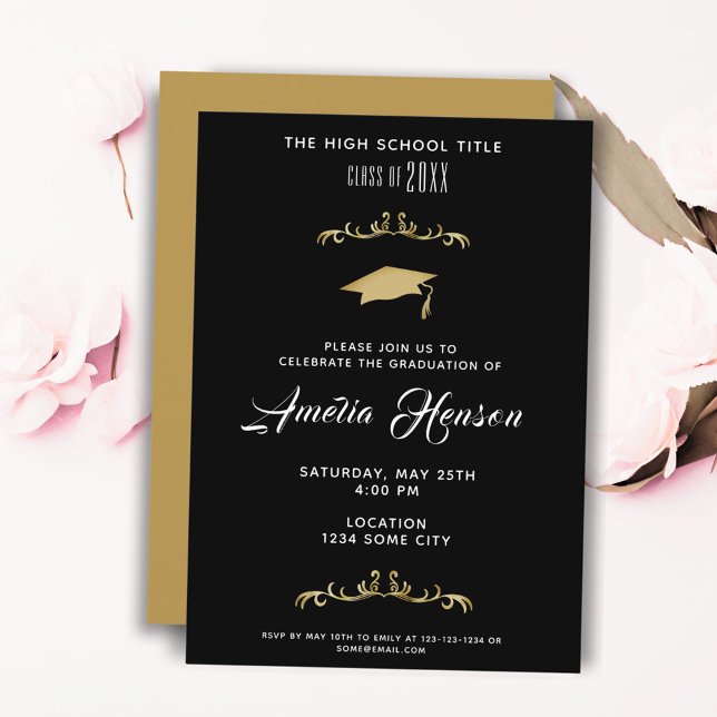 Elegant Foliage Graduate Photo Graduation Party Invitation (Creator Uploaded)