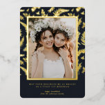 Elegant Foliage | Hanukkah Photo Collage Card<br><div class="desc">Hanukkah... The festival of lights is here. Light the menorah, play with the dreidel and feast on latkes and sufganiyot. Celebrate the spirit of Hanukkah with friends, family with our gorgeous photo cards. This elegant Hanukkah card is a stunning modern holiday theme perfect for anyone on your mailing list. A...</div>