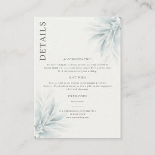 Elegant Foliage Modern Details Enclosure Card