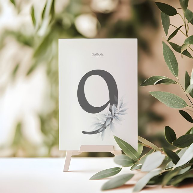 Elegant Foliage Modern Table Number (Creator Uploaded)