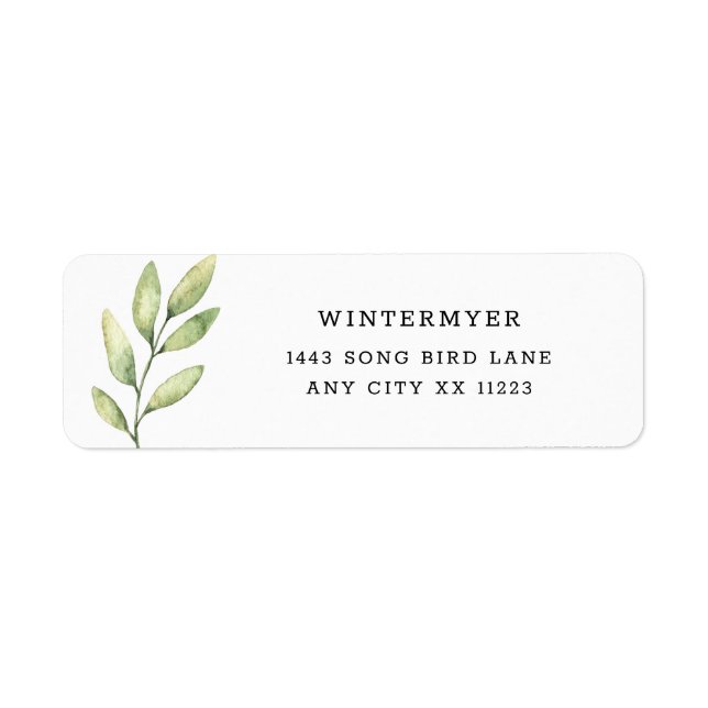 Elegant Foliage wedding return address Label (Front)