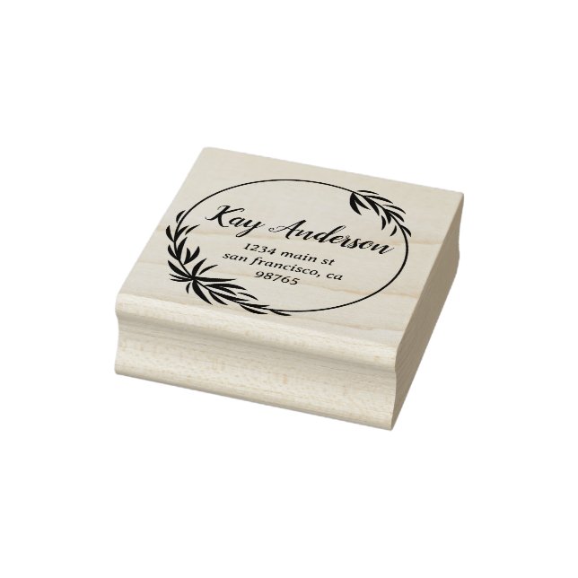 Elegant Foliage with Address Rubber Stamp (Stamp)