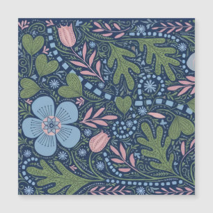 Elegant Folk Art Floral Pattern Vintage Botanical