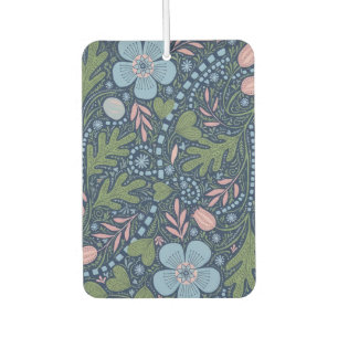 Elegant Folk Art Floral Pattern Vintage Botanical Car Air Freshener