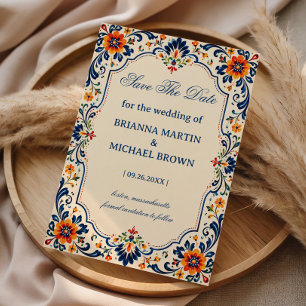 Elegant Folk Botanical Romantic Mexican Save The Date