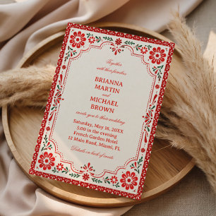 Elegant Folk Botanical Vintage Mexican Invitation