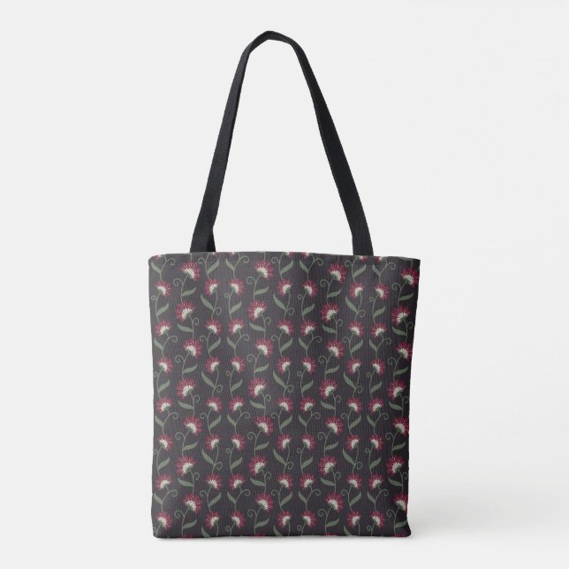 Elegant Folk Floral Pattern Tote Bag for Everyday  (Back)