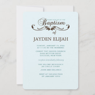 Elegant Font Baptism Invitation