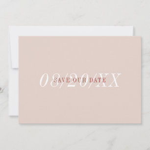 Elegant Font Minimalist Pink Terracotta Simple  Save The Date