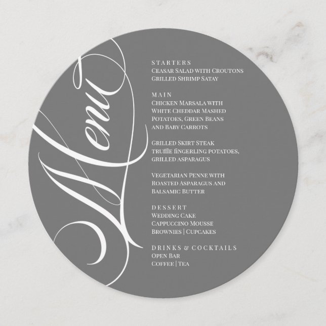 Elegant font modern Menu  (Front)