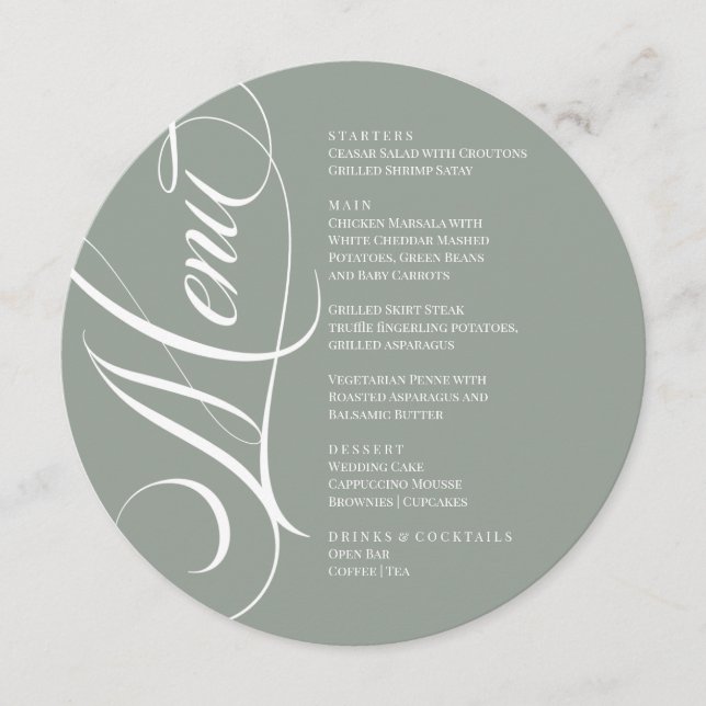 Elegant font modern Menu  (Front)