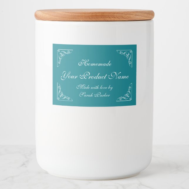 Elegant food canning label template for mason jars (Front)