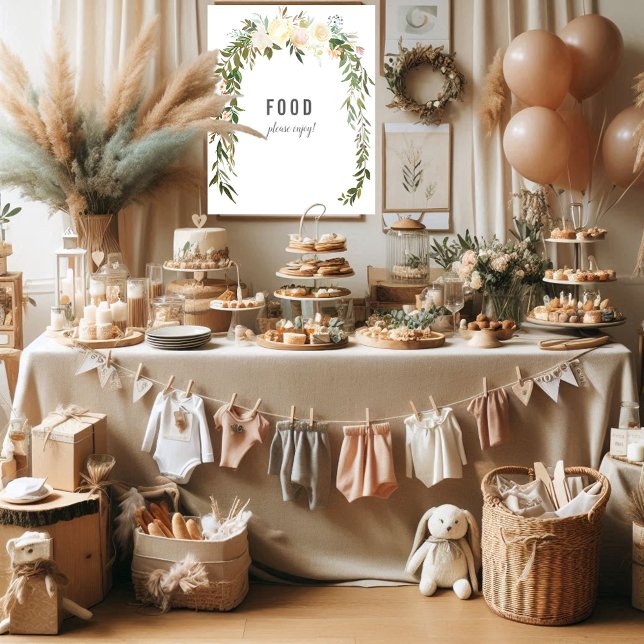Elegant Food Table Rose Baby Sprinkle Shower Poster (Creator Uploaded)
