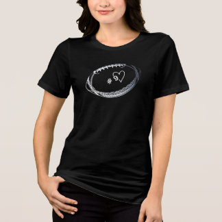 Elegant Football Love Design – #9 with Heart Tri-Blend Shirt