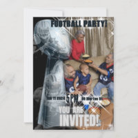Elegant Football Player add Pic Trophy Invitation
