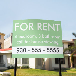 Elegant For Rent Custom Real Estate Agent Garden Sign