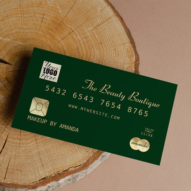 Elegant Forest Green Gold Luxury Credit Card Logo (Elegant Forest Green Gold Luxury Credit Card Logo)