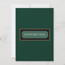 Elegant Forest Green "Happy birthday, dad" Card