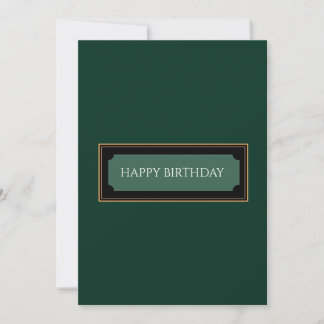 Elegant Forest Green "Happy birthday, dad" Card