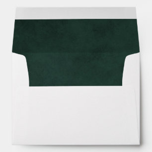 Elegant Forest Green Lined Wedding Envelope