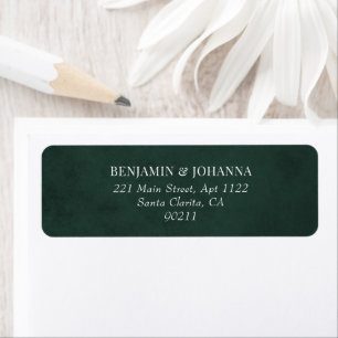 Elegant Forest Green Wedding Return Address Label