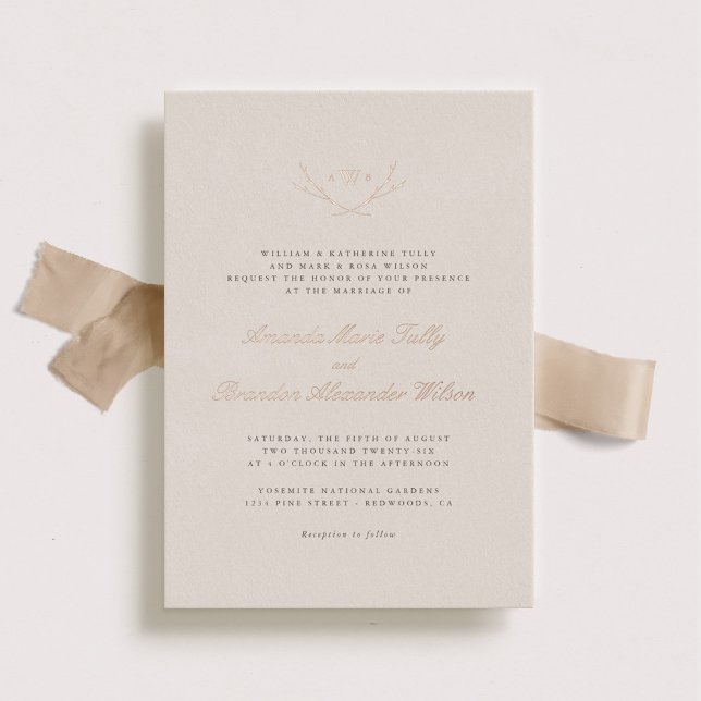 Elegant Forest Monogram Rose Gold Wedding (Creator Uploaded)